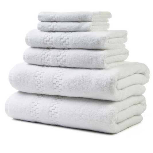 Hospro Splendor Wash Cloths White, 100% Ring-Spun Cotton, Herringbone Dobby Border13" x 13"1.50 lb.