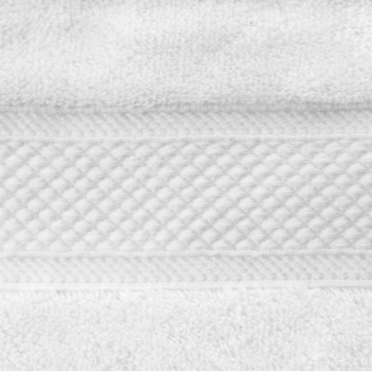 Hospro Decadence Bath Towels White, 100% Ring-Spun Cotton, Herringbone Dobby Border27" x 54"17.00 lb.