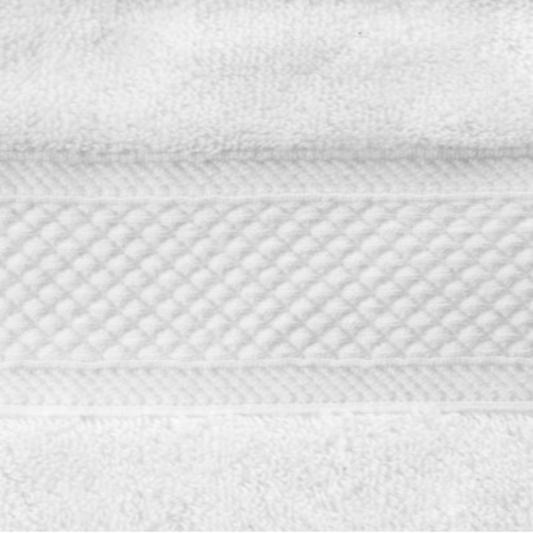 Hospro Decadence Wash Cloths White, 100% Ring-Spun Cotton, Herringbone Dobby Border13" x 13"1.50 lb.