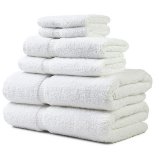 Hospro Treasure Wash Cloths White, 86% Ring-Spun Cotton 14% Polyester, Bamboo Pattern Dobby Border 13" x 13" 1.50 lb.