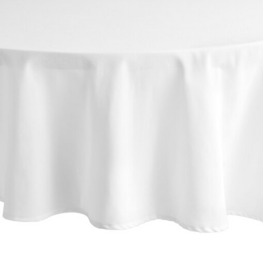 120 ROUND SPUN POLY WHITE TABLE COVER