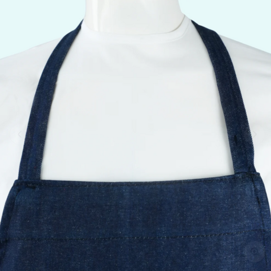 30X38 8.50LBS 100% COT BLUE DENIM APRON-HAND & PENCIL POCKET-TUBULAR T
