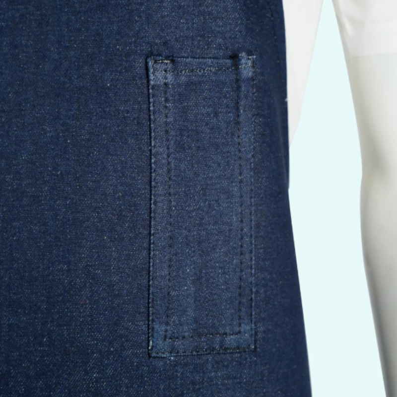 30X38 8.50LBS 100% COT BLUE DENIM APRON-HAND & PENCIL POCKET-TUBULAR T