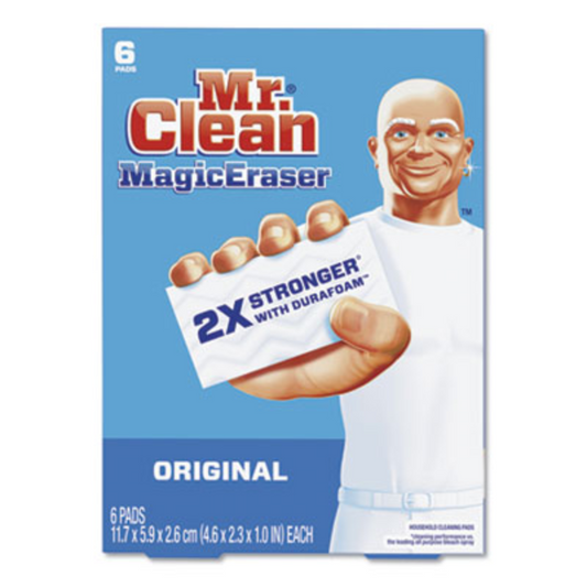 Mr. Clean Magic Eraser – 2.3" x 4.6" x 1" – White – 6/Pack