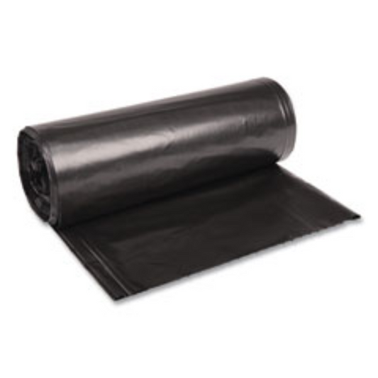 Recycled Polyethylene Liners – Black – 60 Gal – 1.6 Mil – 10 Rolls/Case – 100/Case