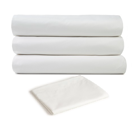 Touch T-200 White Sheets FULL XL Flat Sheets 84" x 115" 2 dz. / cs.
