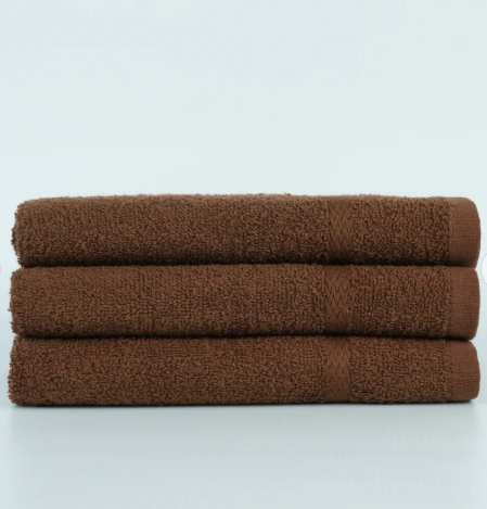 COLORED H/TOWELS , GOLF AND GYM 16X27 2.85 16/S RING SPUN DYED VAT BROWN HAND TOWEL