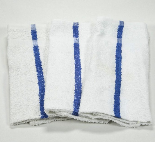 COLORED H/TOWELS , GOLF AND GYM 16X27 2.75LBS 10/S BLUE STRIPE HAND TOWEL