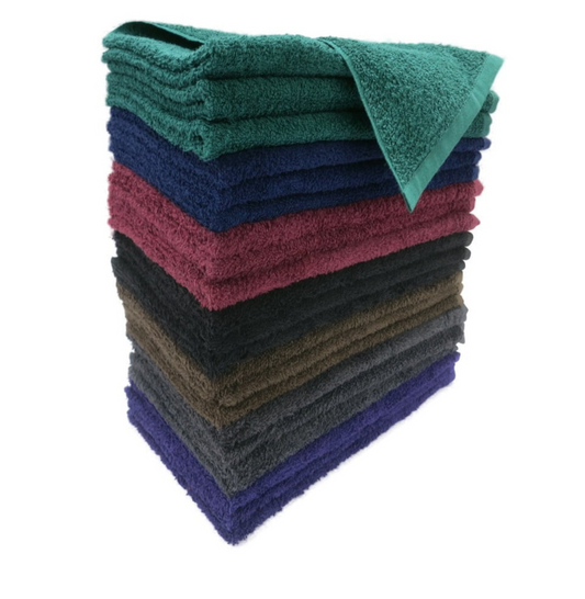 COLORED H/TOWELS , GOLF AND GYM 16X27 3.00 LBS 16/S RING SPUN DYED BROWN HAND TOWEL