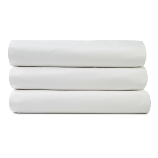 T-250 Fitted Sheets Solid White, 60/40, 14-15" Pockets FULL 54" x 80" x 14"