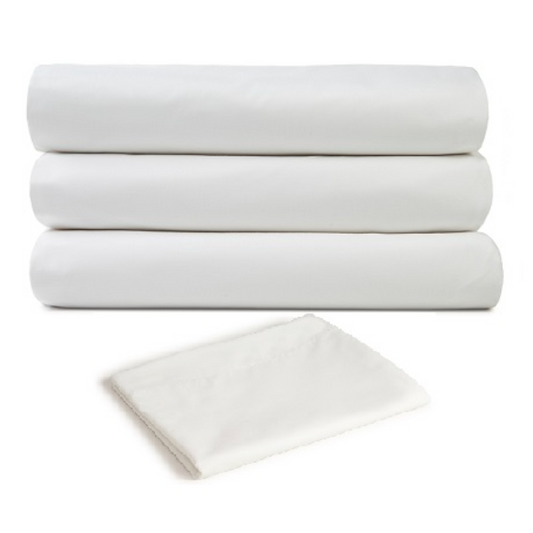T-310 Sateen Pillowcases Luxurious Solid White, 80/20 Cotton/Poly Blend, 15-18" Pockets QUEEN 44" x 40"