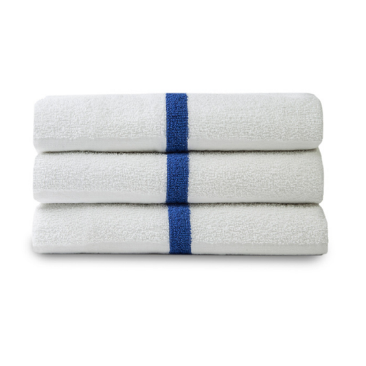 Camelot Center Blue Stripe Pool Towel  24" x 50" 10.00 lb. 10 dz.