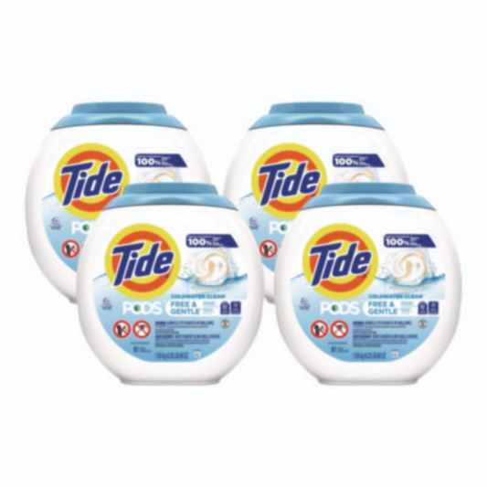 Tide Pods, Unscented, 81 Pods/Tub – 4 Casepack