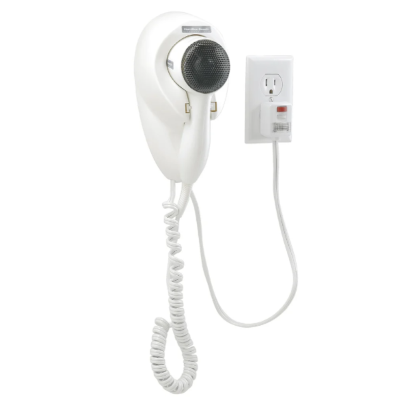 Hamilton Beach Compact Hair Dryer, Wall Mount, Night Light, Black