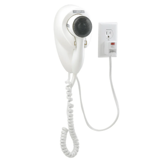 Hamilton Beach Compact Hair Dryer, Wall Mount, Night Light, Black