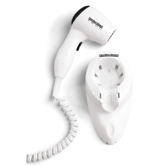 Wall Mount Hair Dryer, 1500 Watts, Auto Safety Shut Off, Toggle Switch, White