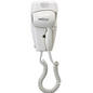 Jerdon ProVersa Compact Wall-Mount Hair Dryer with Night-Light, White