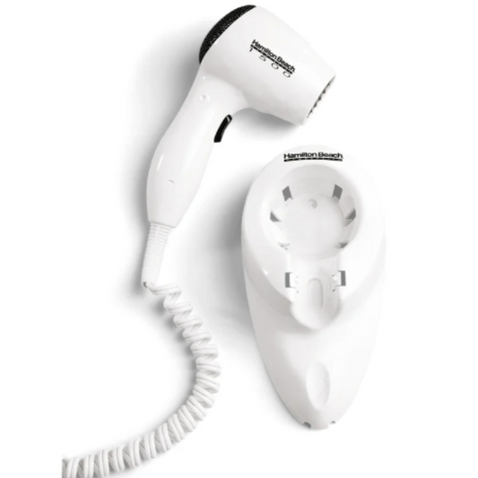 Hamilton Beach Commercial Compact Wall Mount Hair Dryer, White