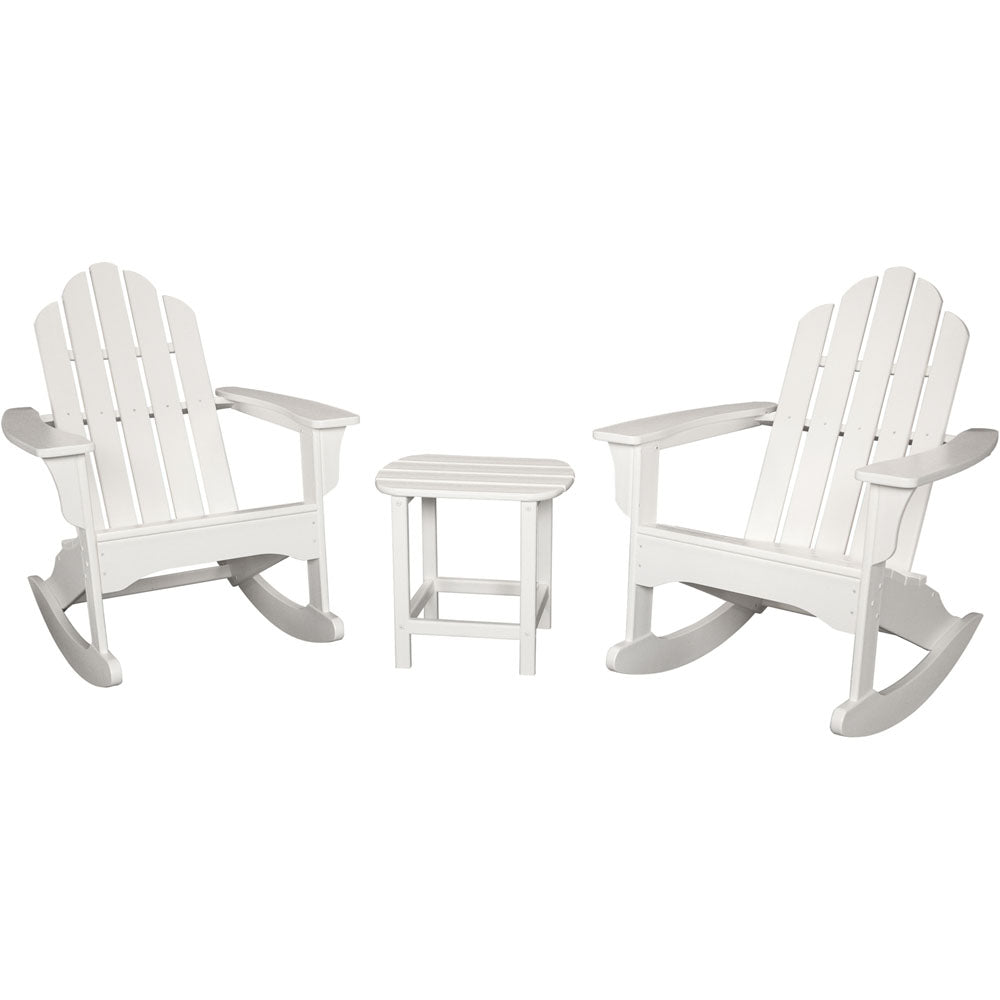 Hanover Hanover All-Weather 3pc Rocking Chair Set: 2 Ad.Chairs, 19"x15" Tbl347