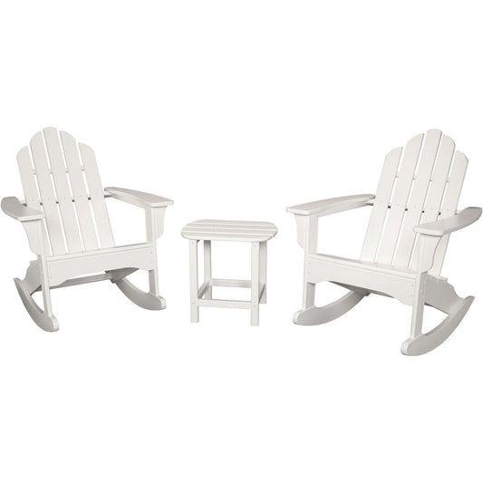 Hanover Hanover All-Weather 3pc Rocking Chair Set: 2 Ad.Chairs, 19"x15" Tbl347