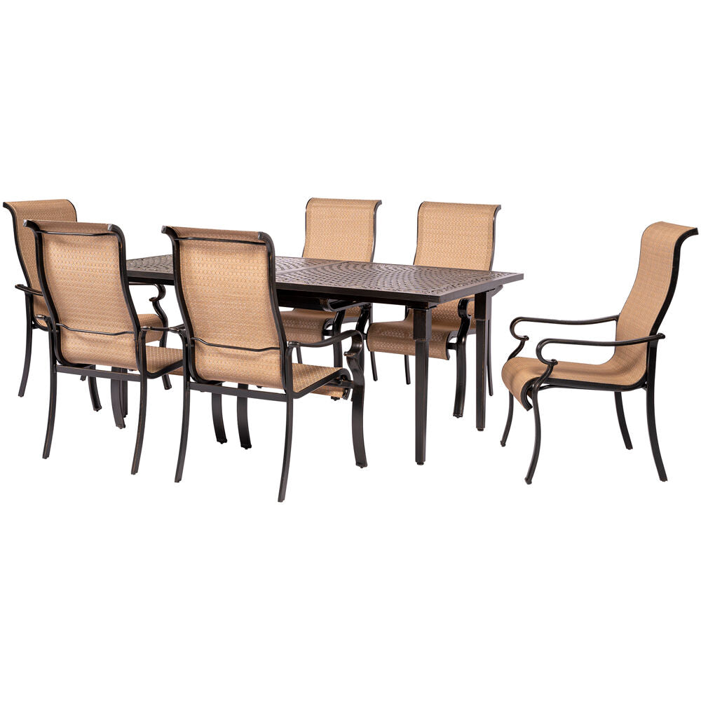 Hanover Brigantine7pc: 6 Sling Dining Chairs, Expandable Cast Dining Table29