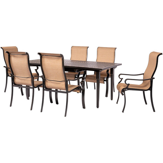 Hanover Brigantine7pc: 6 Sling Dining Chairs, Expandable Cast Dining Table29