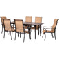 Hanover Brigantine7pc: 6 Sling Dining Chairs, Expandable Cast Dining Table29