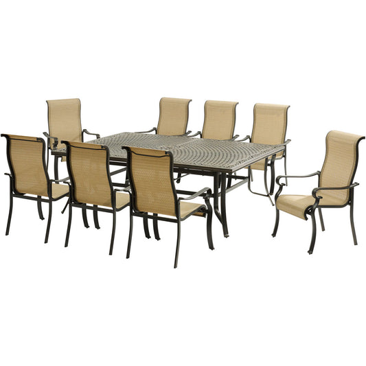 Hanover Brigantine9pc:8 Sling Dining Chairs, 60x84" Cast Dining Table38
