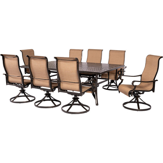 Hanover Brigantine9pc:8 Sling Swivel Rockers, 60x84" Cast Dining Table41