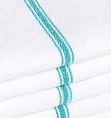 15X26 27 OZ GREEN STRIPE HERRINGBONE KITCHEN TOWEL