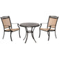 Hanover Fontana3pc: 2 Sling Dining Chairs and 32" Cast Table45