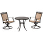 Hanover Fontana3pc: 2 Sling Swivel Rockers and 32" Cast Table47