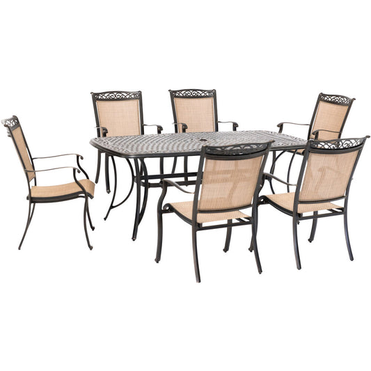 Hanover Fontana7pc: 6 Dining Chairs and 38"x72" Cast Table55