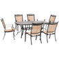 Hanover Fontana7pc: 6 Dining Chairs and 38"x72" Cast Table55