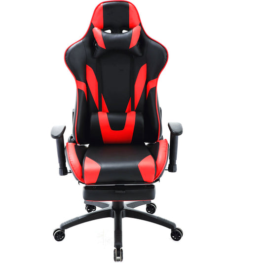 Hanover Hanover Commando Gas Lift 2-Tone Gaming Chair w/ Footrest, Faux Leather