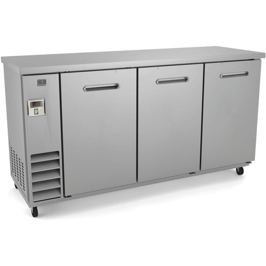 72" THREE SS SOLID DOOR BACK BAR