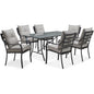 Hanover Lavallette 7-pc Dining Set (Glass Table + 6 Cushion Chairs)82