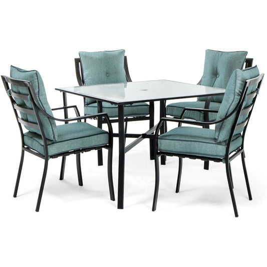 Hanover 5pc Dining Set: 4 Stationary Chairs, 1 Square Dining Table83