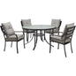 Hanover Lavallette5pc: 4 Dining Chairs and Round Glass Table87
