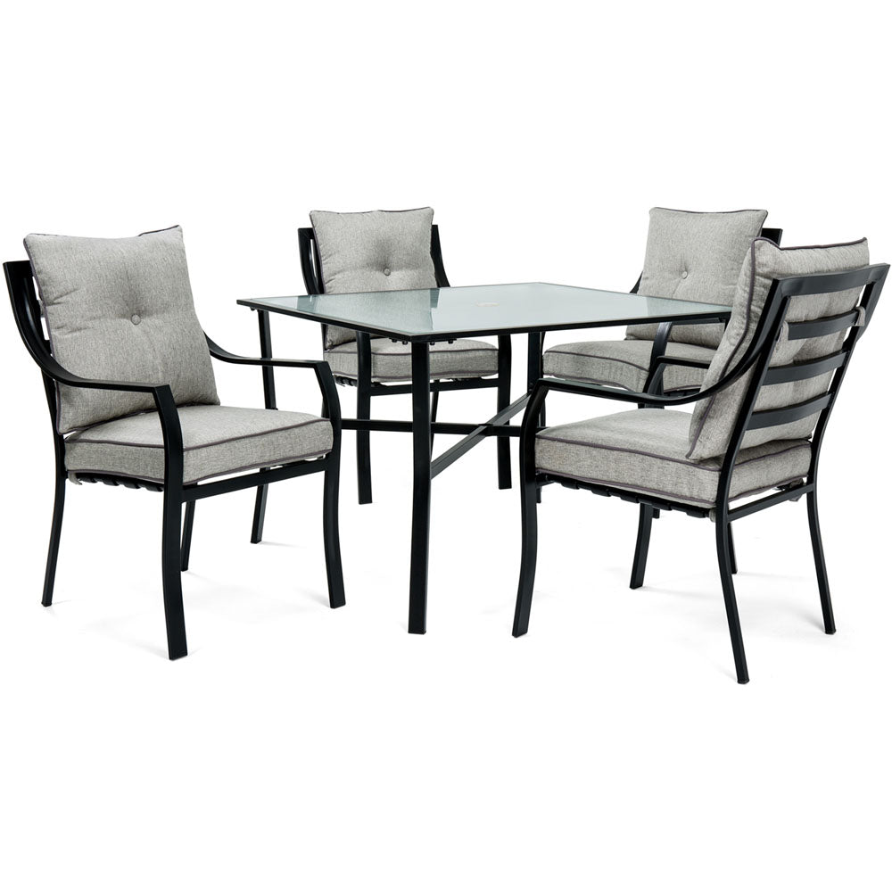 Hanover 5pc Dining Set: 4 Stationary Chairs, 1 Square Dining Table89
