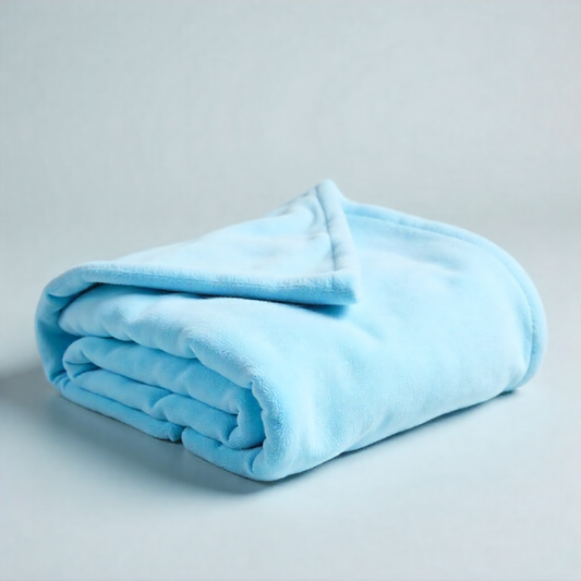 Hospro Lux Blankets,King,100% Spun Polyester Fleece108" x 90"Light Blue