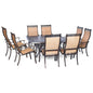 Hanover Manor9pc: 8 Sling Dining Chairs, 60" Square Cast Table129