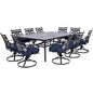 Hanover Montclair11pc: 10 Swivel Rockers, 60"x84" Rectangle Dining Table135