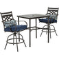 Hanover Montclair 3pc High Dining: 2 Swivel Chairs, 33" Sq High Dining Table143