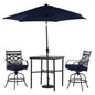Hanover Montclair3pc High Dining: 2 Swivel Chairs, 33" Sq High Tbl, Umb & Base144