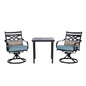 Hanover Montclair3pc: 2 Swivel Rockers, 27" Square BistroTable146