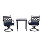 Hanover Montclair3pc: 2 Swivel Rockers, 27" Square BistroTable148