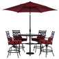 Hanover Montclair5pc High Dining: 4 Swivel Chairs, 33" Sq High Tbl, Umb & Base154