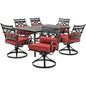 Hanover Montclair7pc: 6 Swivel Rockers, 40x66" Dining Table167