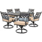 Hanover Montclair7pc: 6 Swivel Rockers, 40x66" Dining Table173